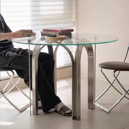 Hommie Steel Arch Leg Glass Round Table HBTD033 2