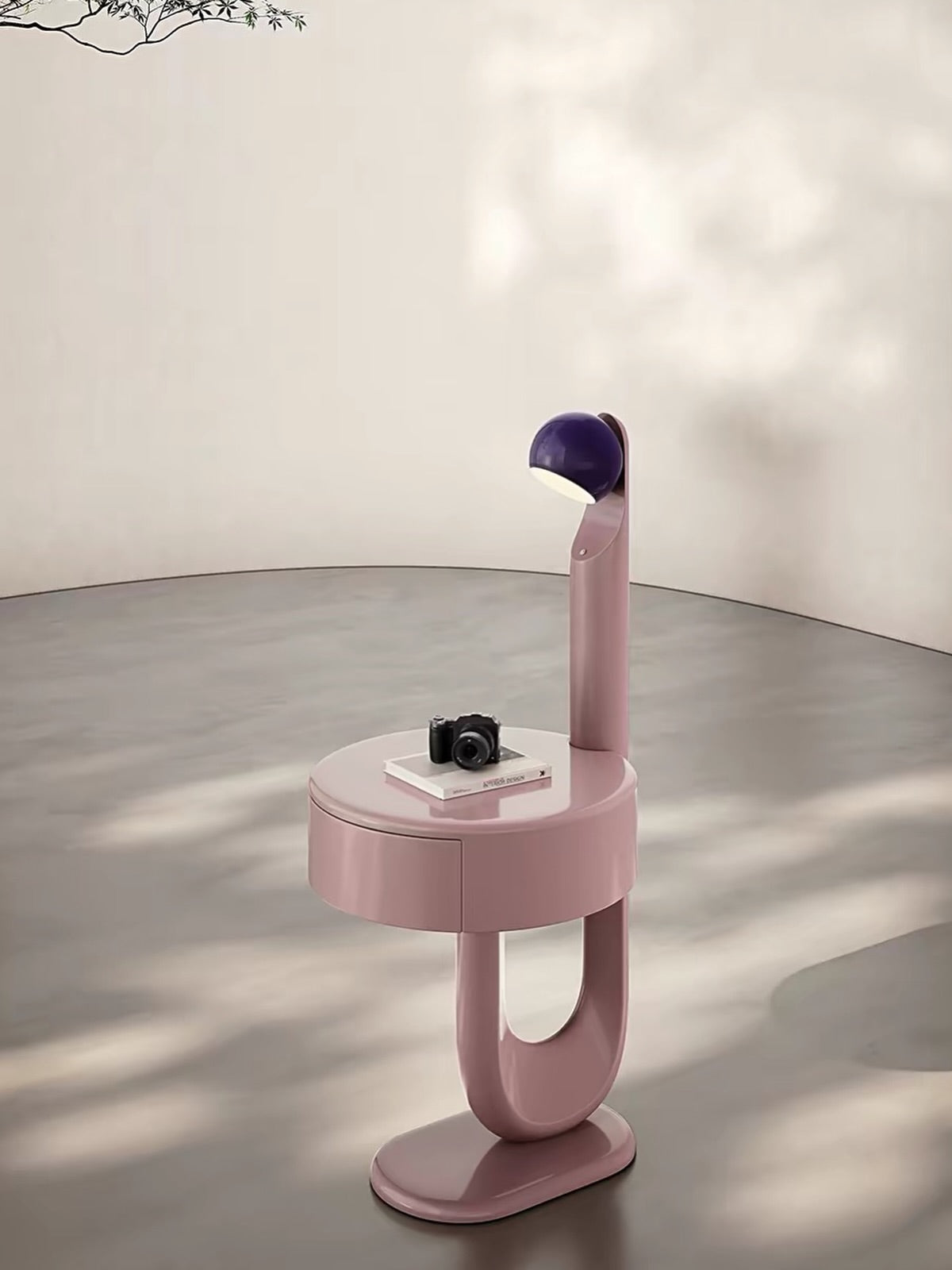 Hommie Pink Arch Side Table with Lamp HBLC027 2