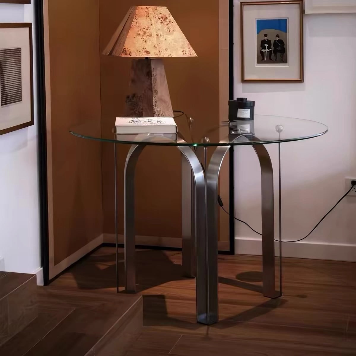 Hommie Steel Arch Leg Glass Round Table HBTD033 4