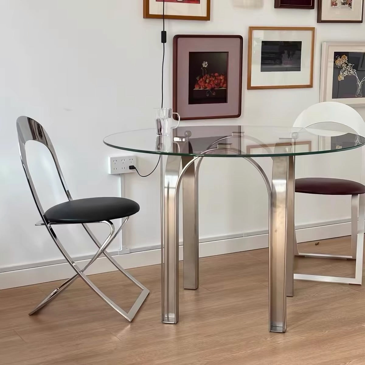Hommie Steel Arch Leg Glass Round Table HBTD033 3