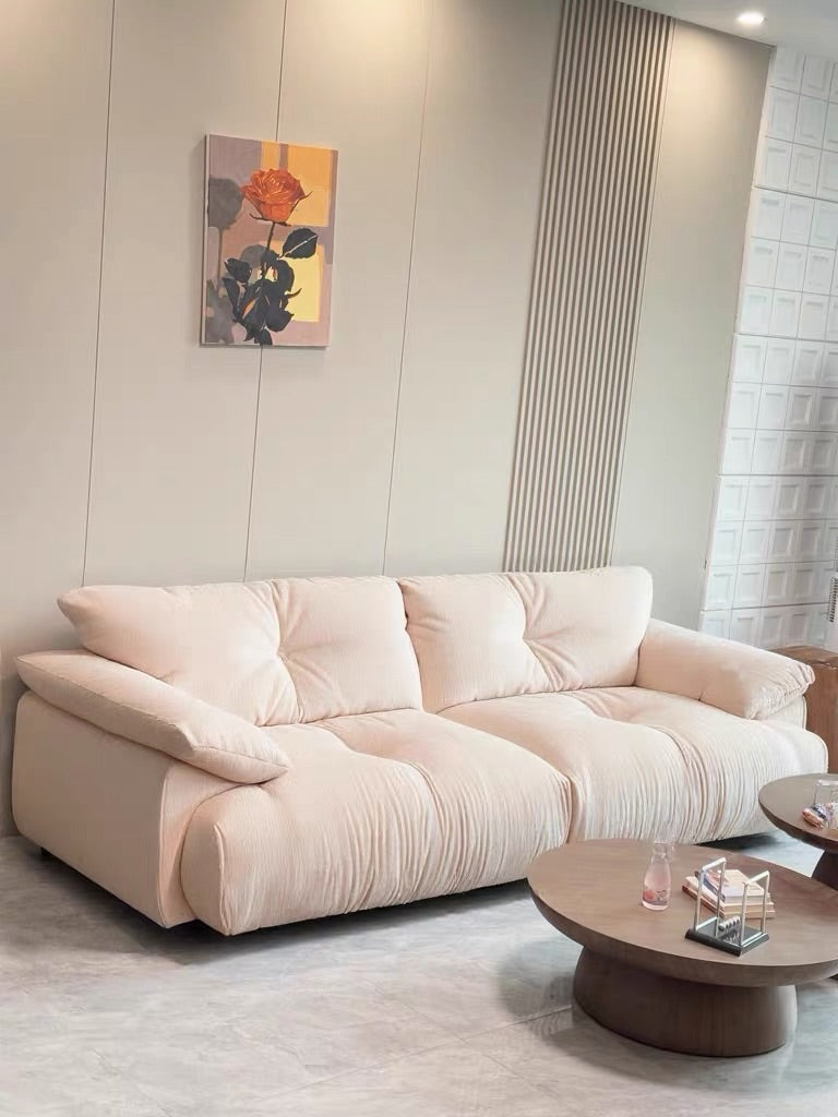Hommie Cream Ruched Electric Extension Sofa HBSF071 2