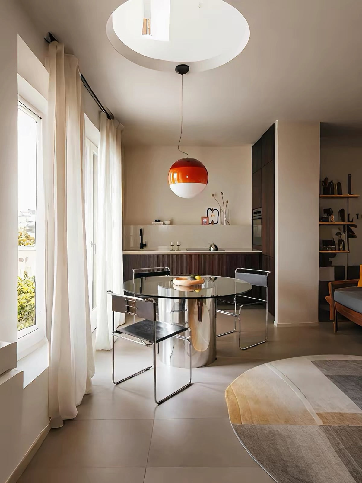 Hommie Stainless Cylinder Glass Round Table HBTD032 3