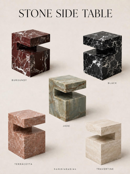 Hommie Cantilever Stone Side Table HBLC025 1