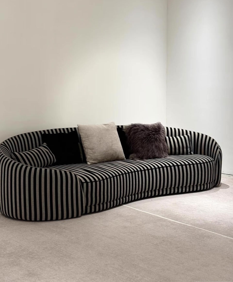Hommie Black Stripe Curved Sofa HBSF070 1