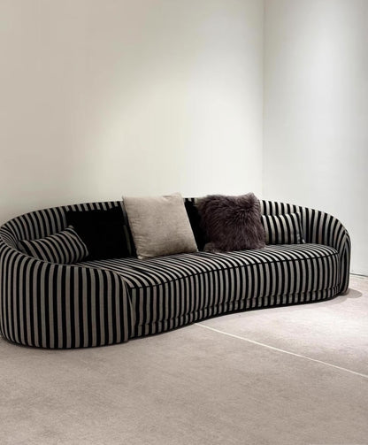 Hommie Black Stripe Curved Sofa HBSF070 1