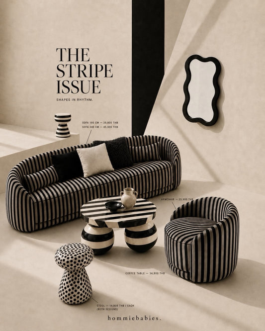 Hommie Stripe Ball Leg Coffee Table HBFT028 1