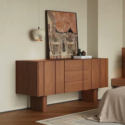 Hommie Grooved Teak Console Cabinet HBCB019 1