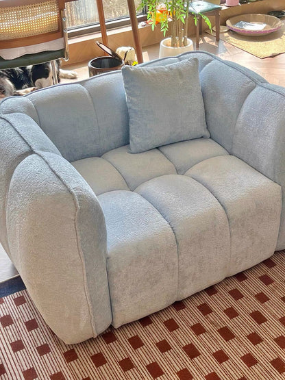 Hommie Light Blue Channel Tufted Armchair HBAC040 2
