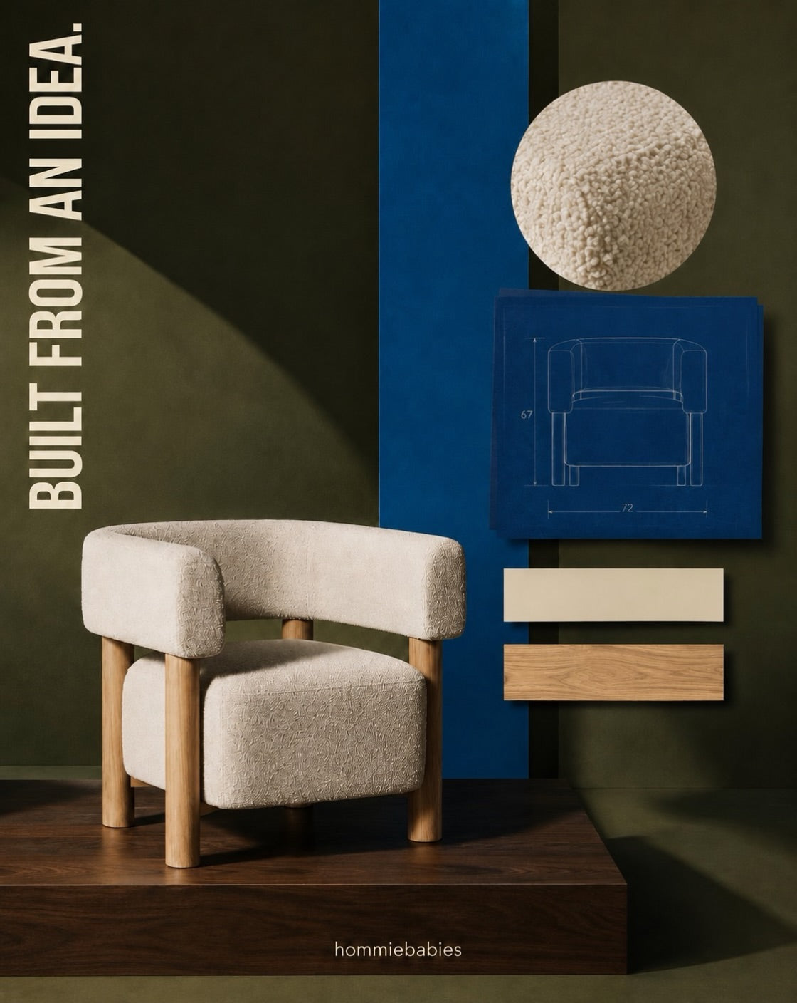 Hommie Boucle Barrel Armchair HBAC037 1
