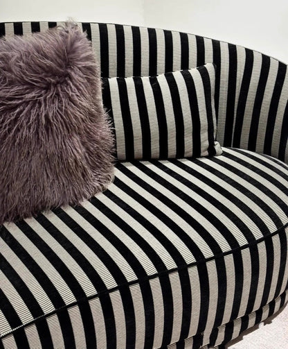Hommie Black Stripe Curved Sofa HBSF070 2