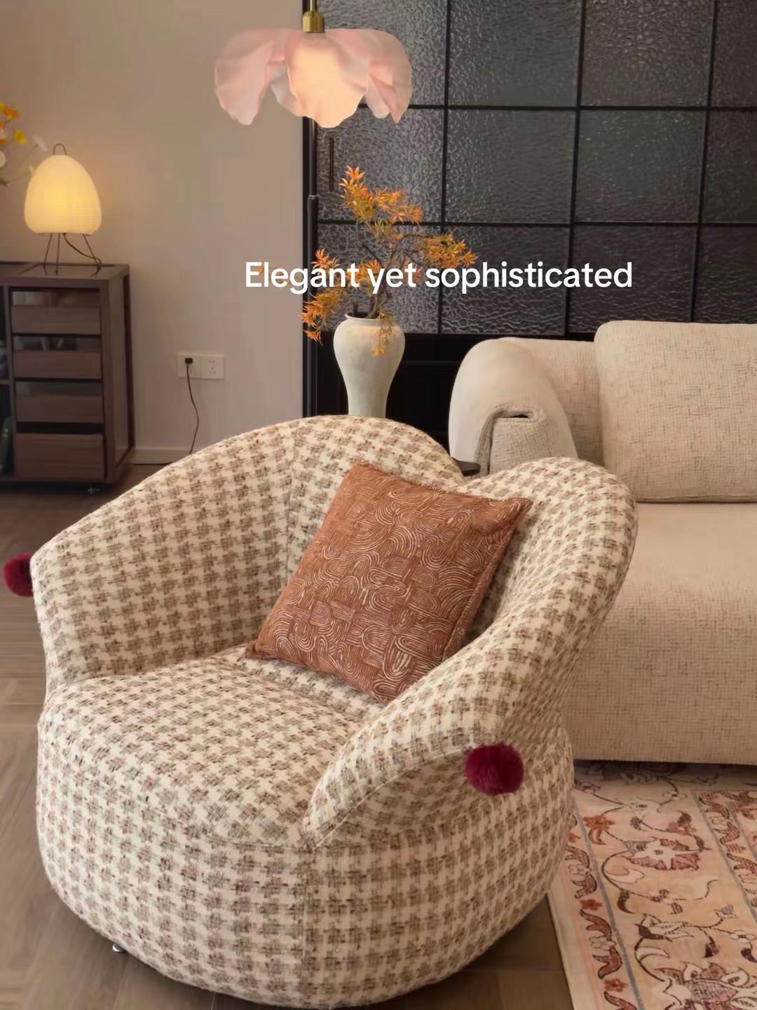 Hommie Houndstooth Tub Armchair HBAC039 5