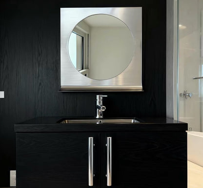 Hommie Stainless Circle Mirror Shelf HBMR008 1