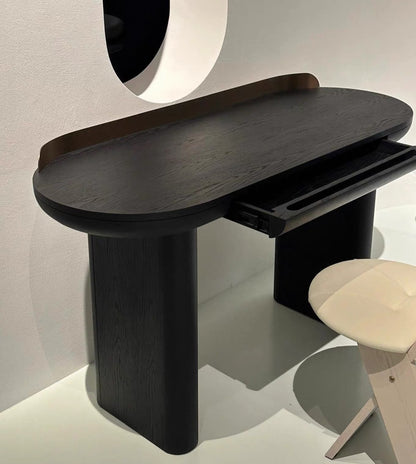 Hommie Black Oval Wood Working Table HBWD008 1