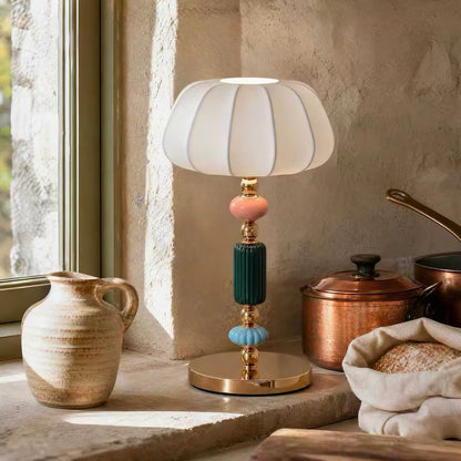 Hommie Beaded Stem Pleated Table Lamp HBCL034 4