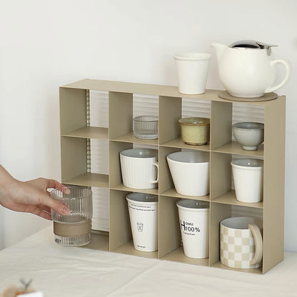 Hommie Beige Grid Cup Shelf HBKK041 1