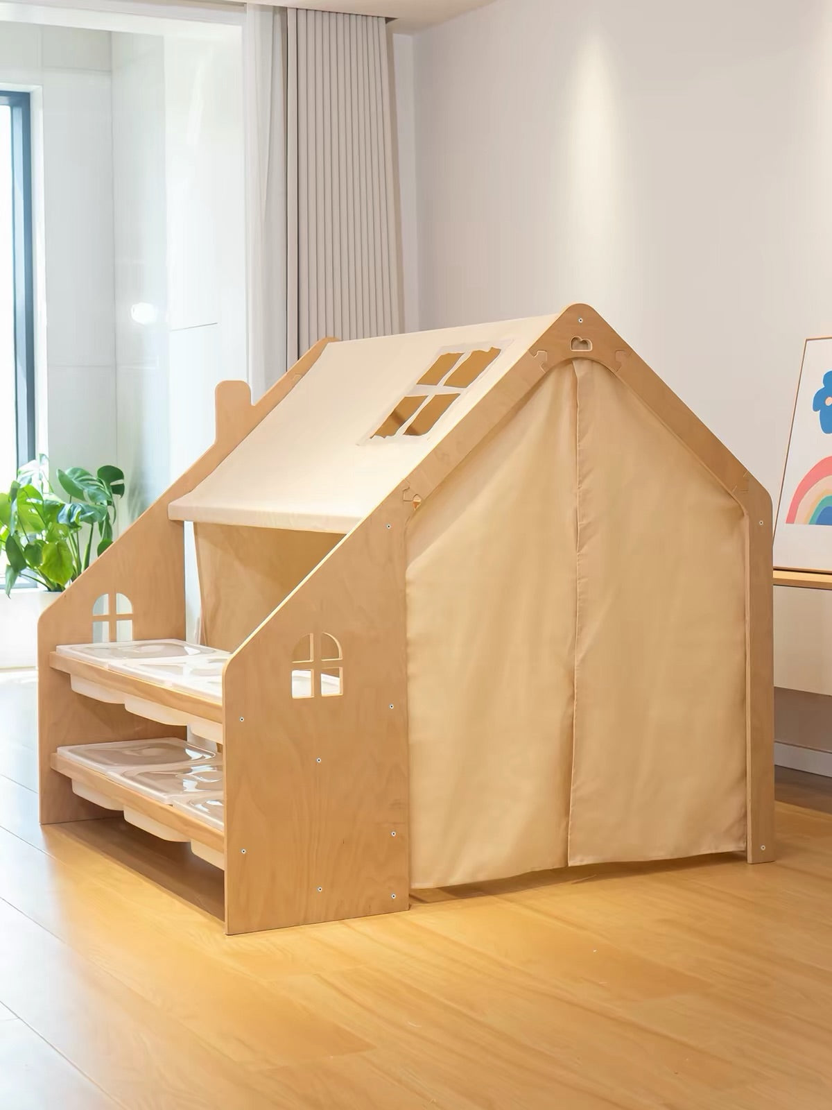 Hommie Wooden House Kids Playhouse HBKW008 2