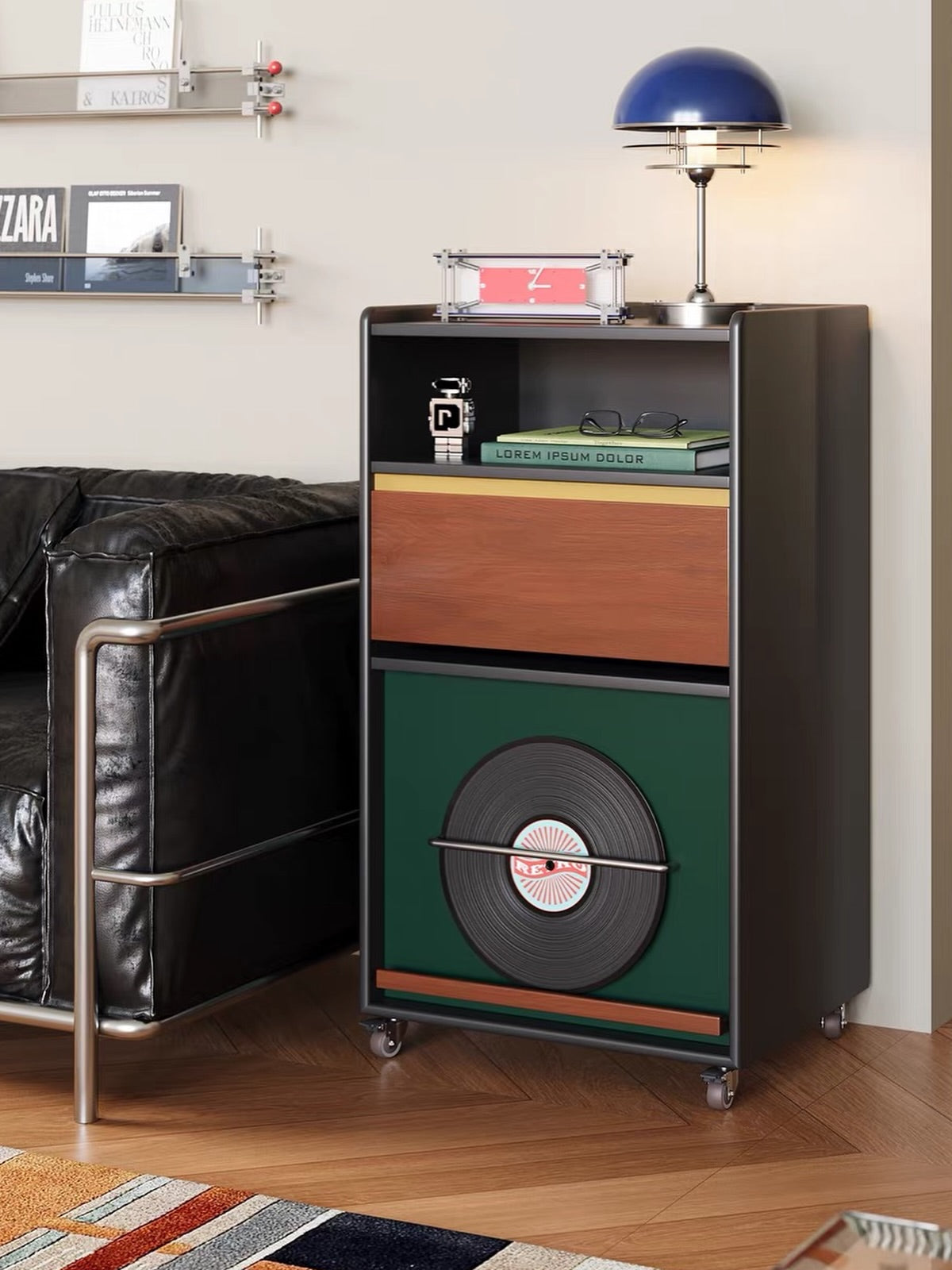 Hommie Vinyl Record Cabinet HBCB016 4