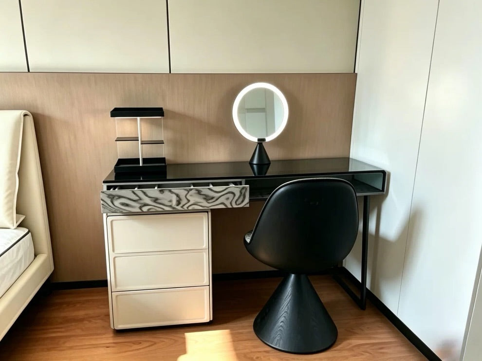 Hommie Black Glass Dressing Table HBMB012 1