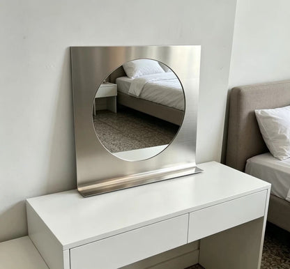Hommie Stainless Circle Mirror Shelf HBMR008 2