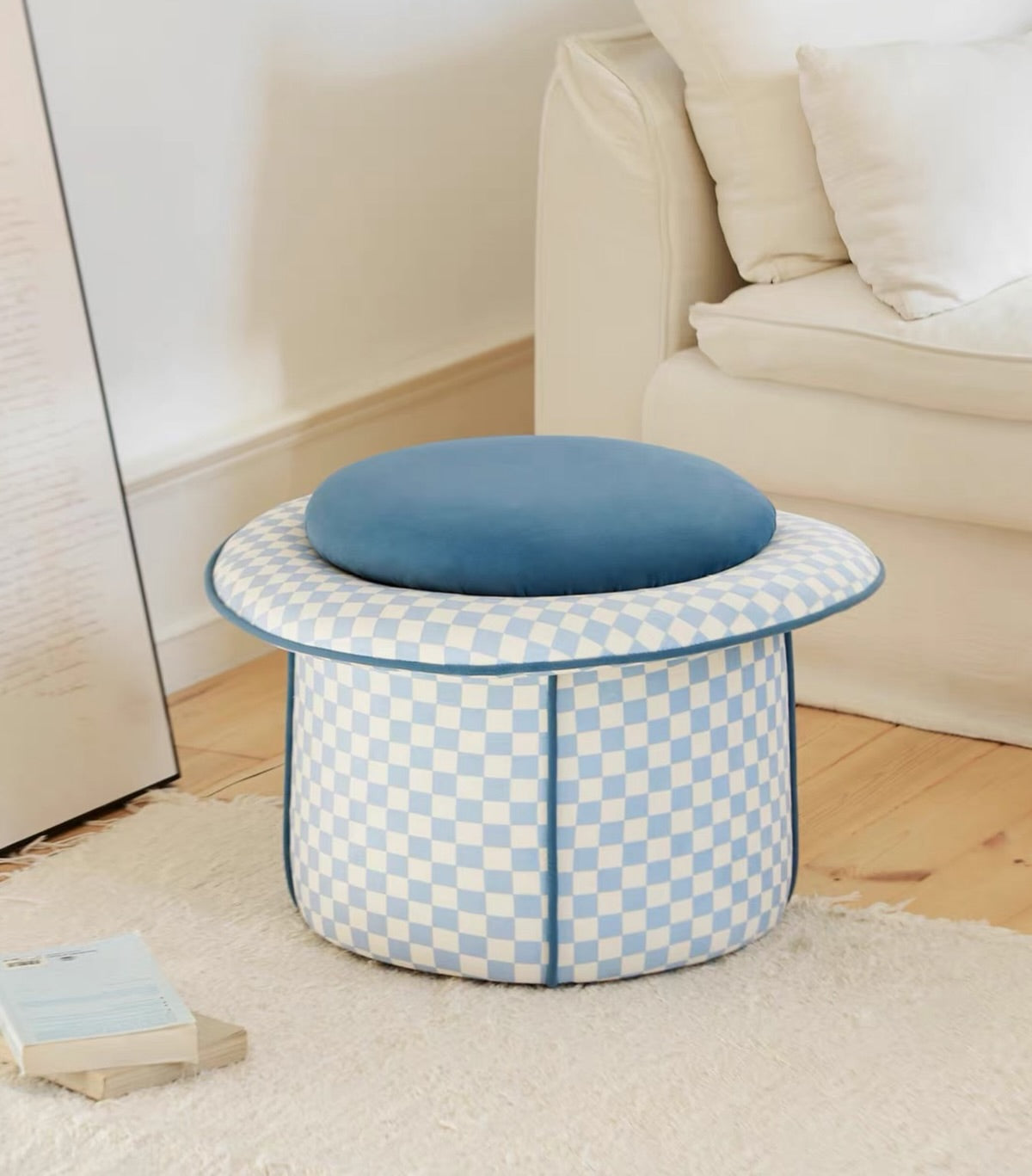 Hommie Checkered Hat Stool HBST030 3