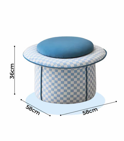 Hommie Checkered Hat Stool HBST030 4