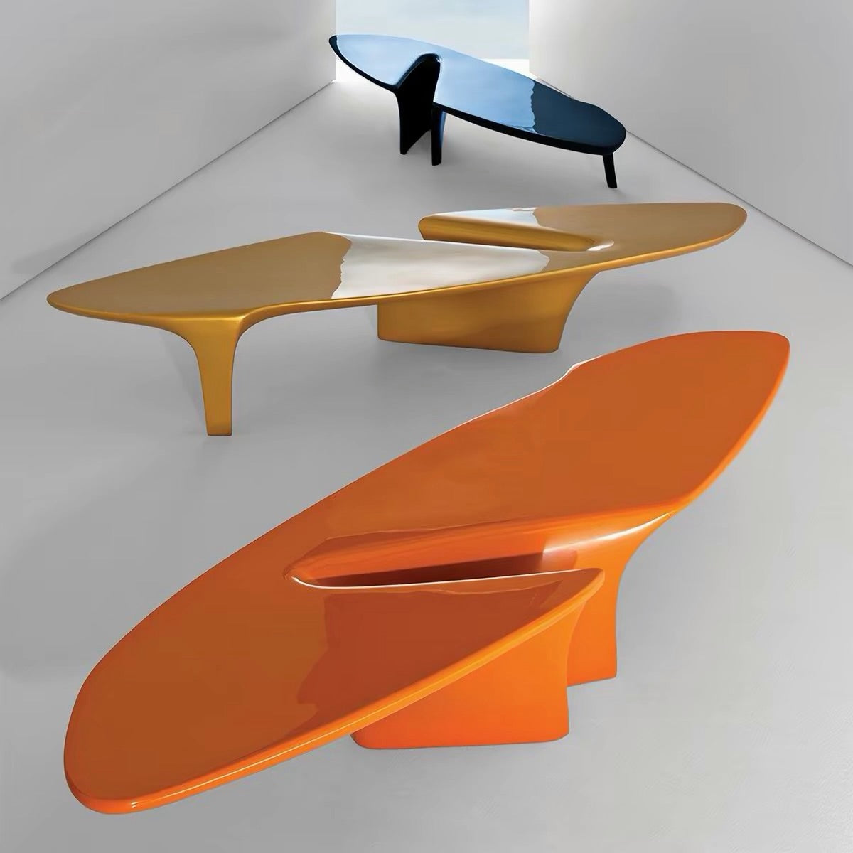 Hommie Sculptural Glossy Coffee Table HBFT026 1