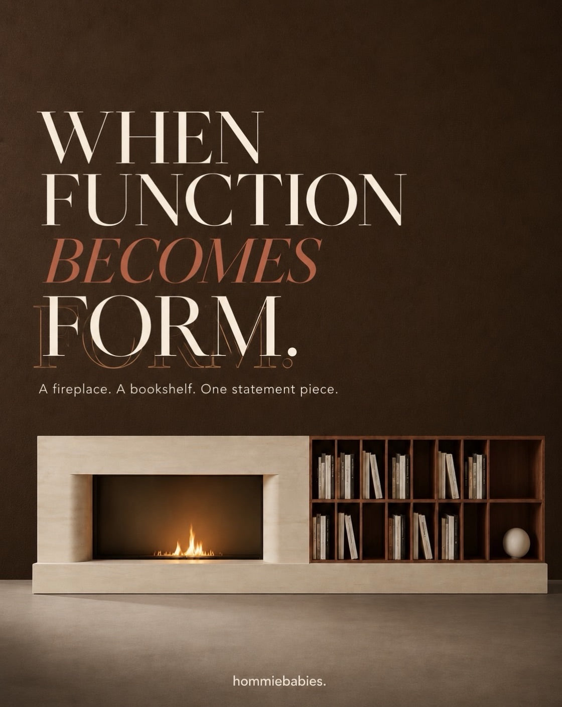 Hommie Fireplace Bookshelf Console HBTC024 1