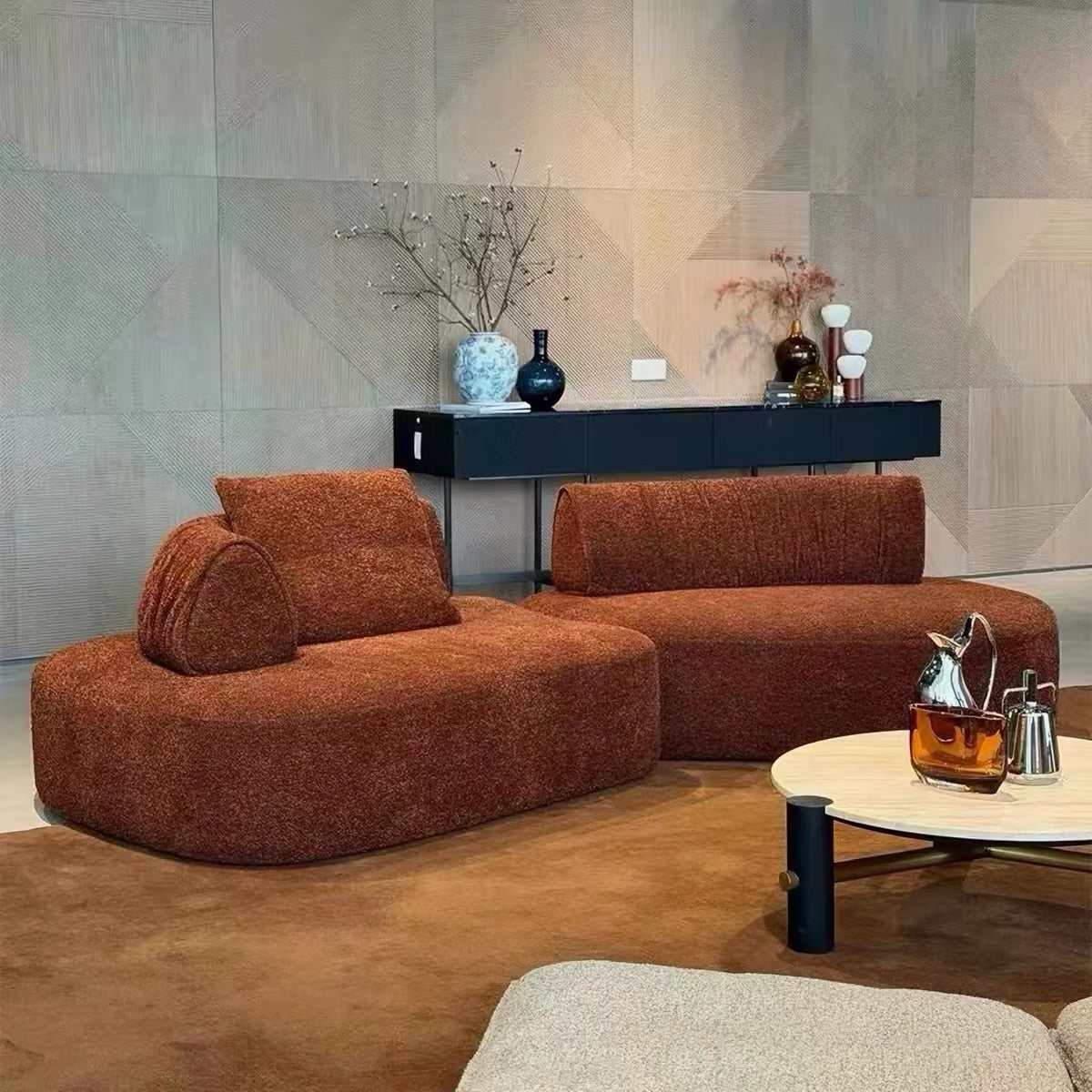 Hommie Curved Boucle Sofa HBSF064 2