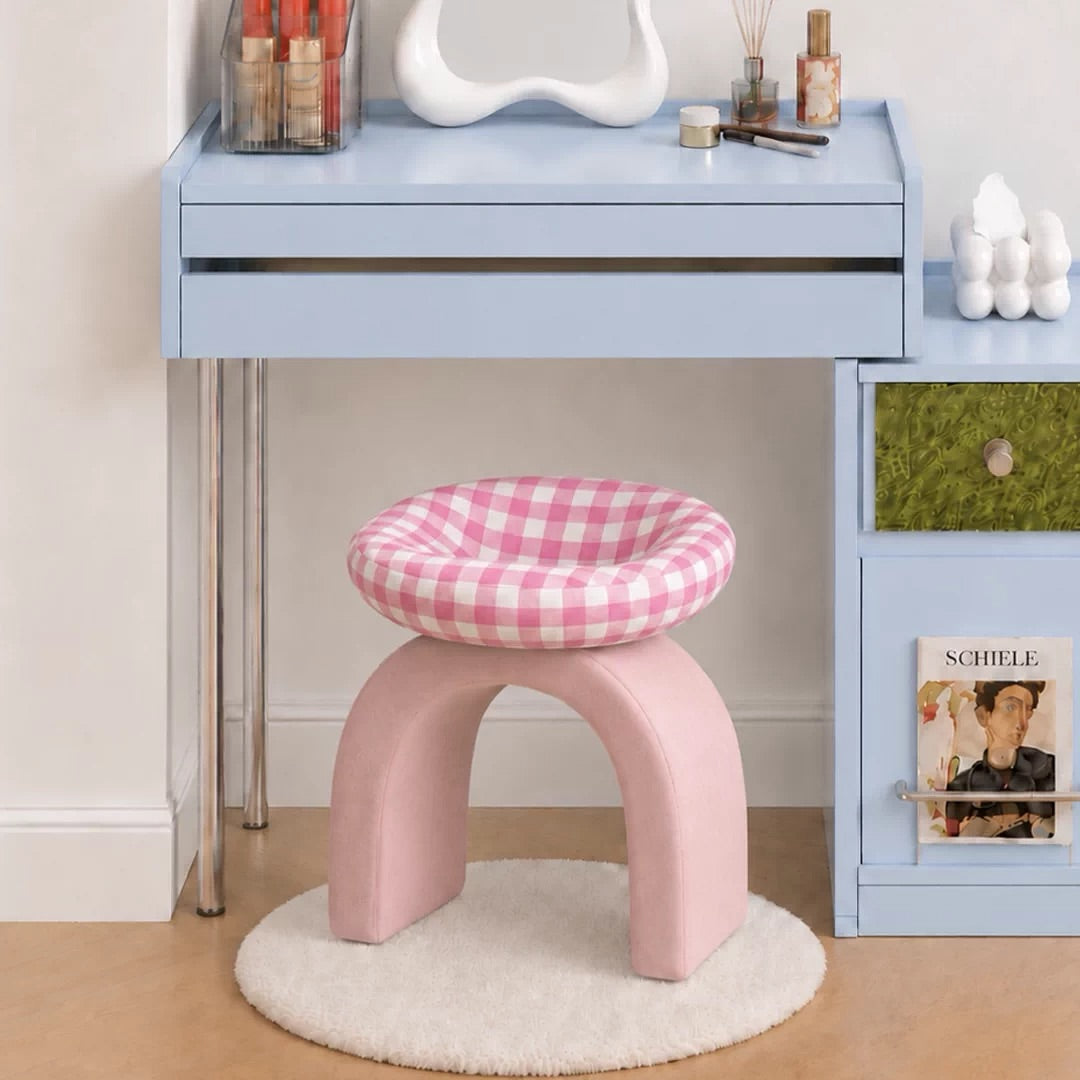 Hommie Gingham Arch Stool HBST029 2