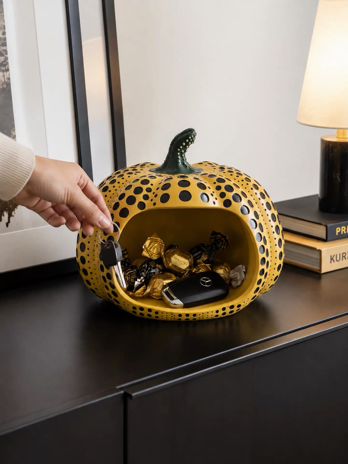 Hommie Polka Dot Pumpkin Tray HBHD010 1