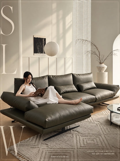 Hommie Italian Top Grain Leather Sofa HBSF060 1