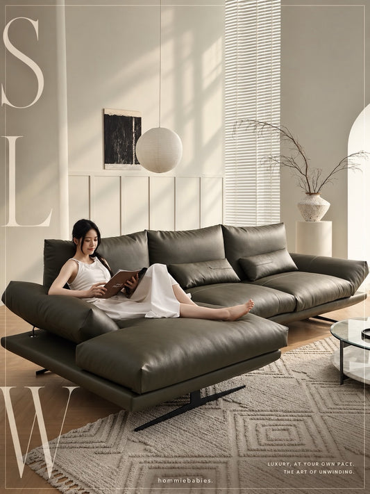 Hommie Italian Top Grain Leather Sofa HBSF060 1