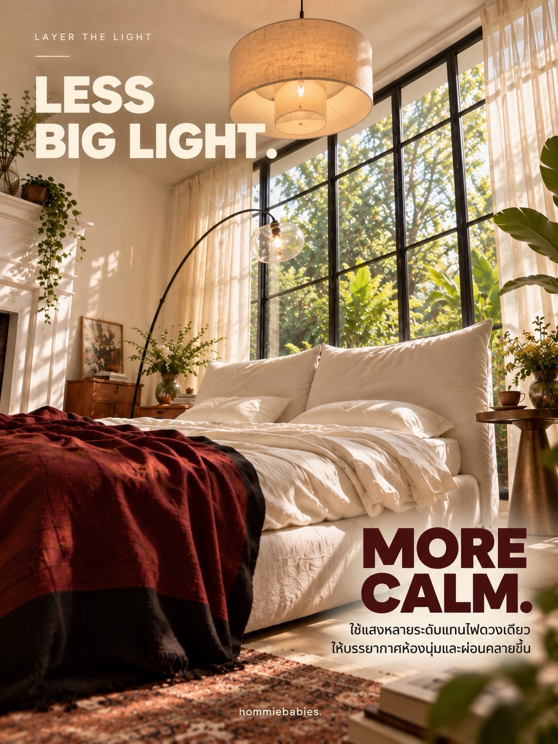 Hommie Cream Upholstered Pillow Headboard Bed HBBD021 4