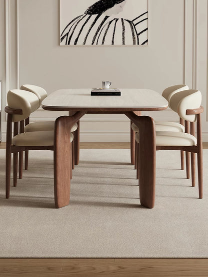 Hommie Stone Top Walnut Dining Table HBTD026 1