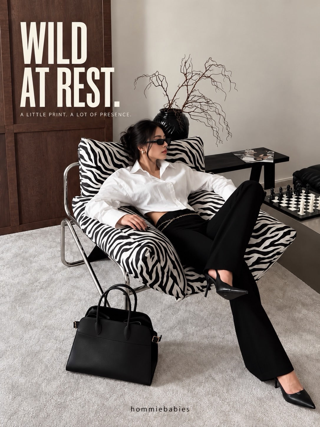 Hommie Zebra Print Armchair HBAC033 1