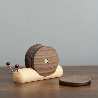 Wooden Snail Coaster Set HBKK004
