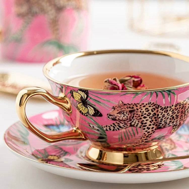 Hommie Leopard Pink Teacups Set HBKK026