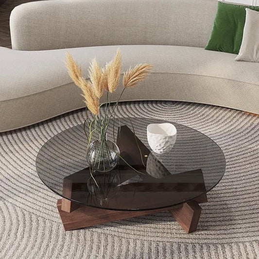 Hommie Wood Round Coffee Table HBFT006