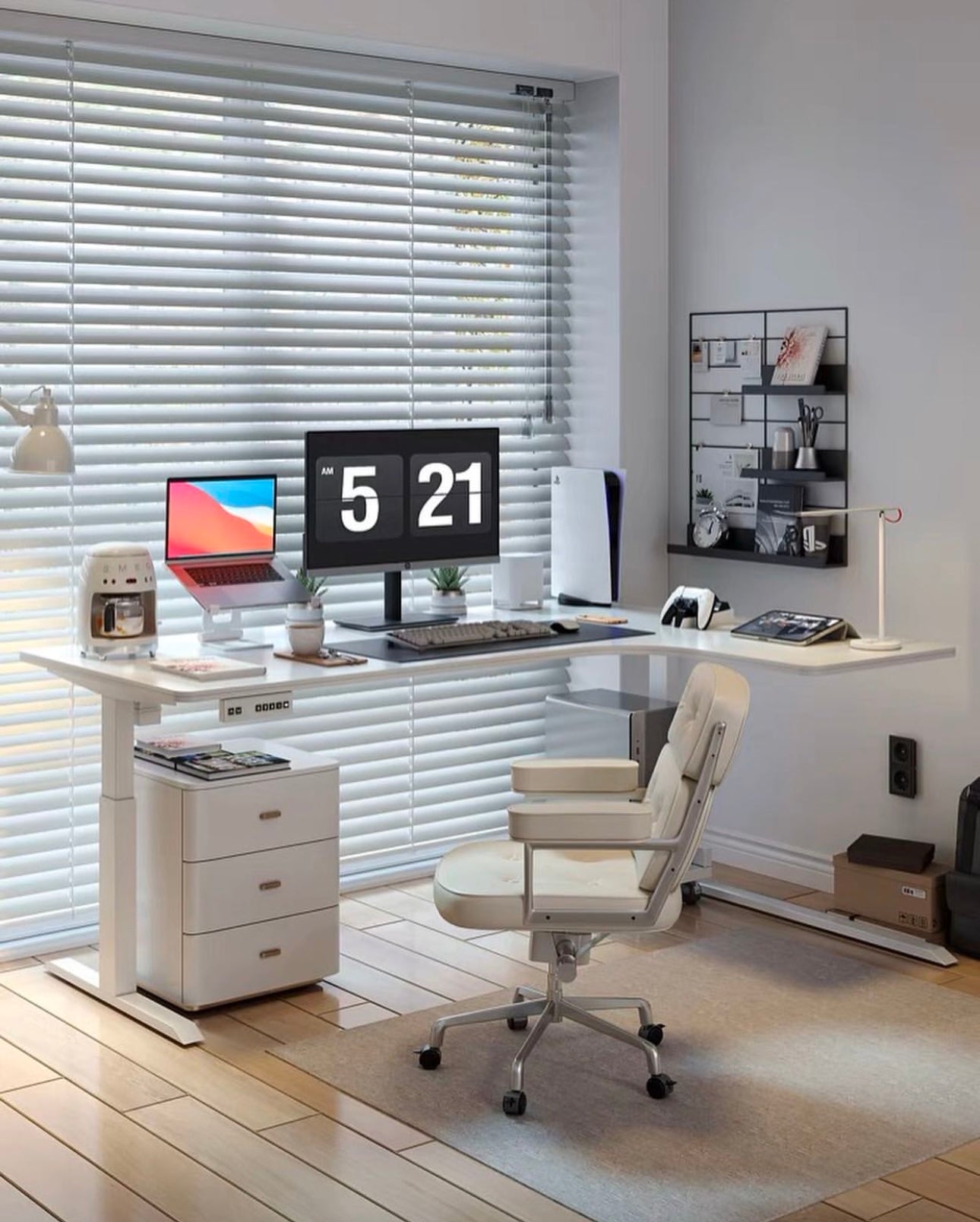 Hommie L Shape Smart Desk White HBWD003